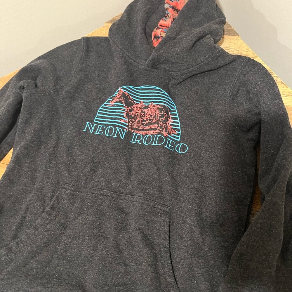 Hooey Dark Gray Neon Rodeo Hoodie